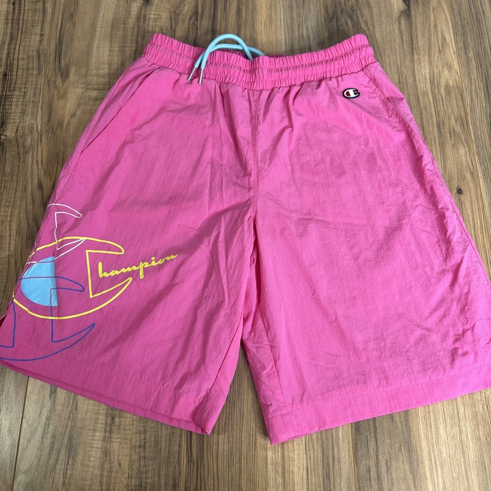 champion Swim‎ Trunks Shorts Mens Small Pink Multi Pockets